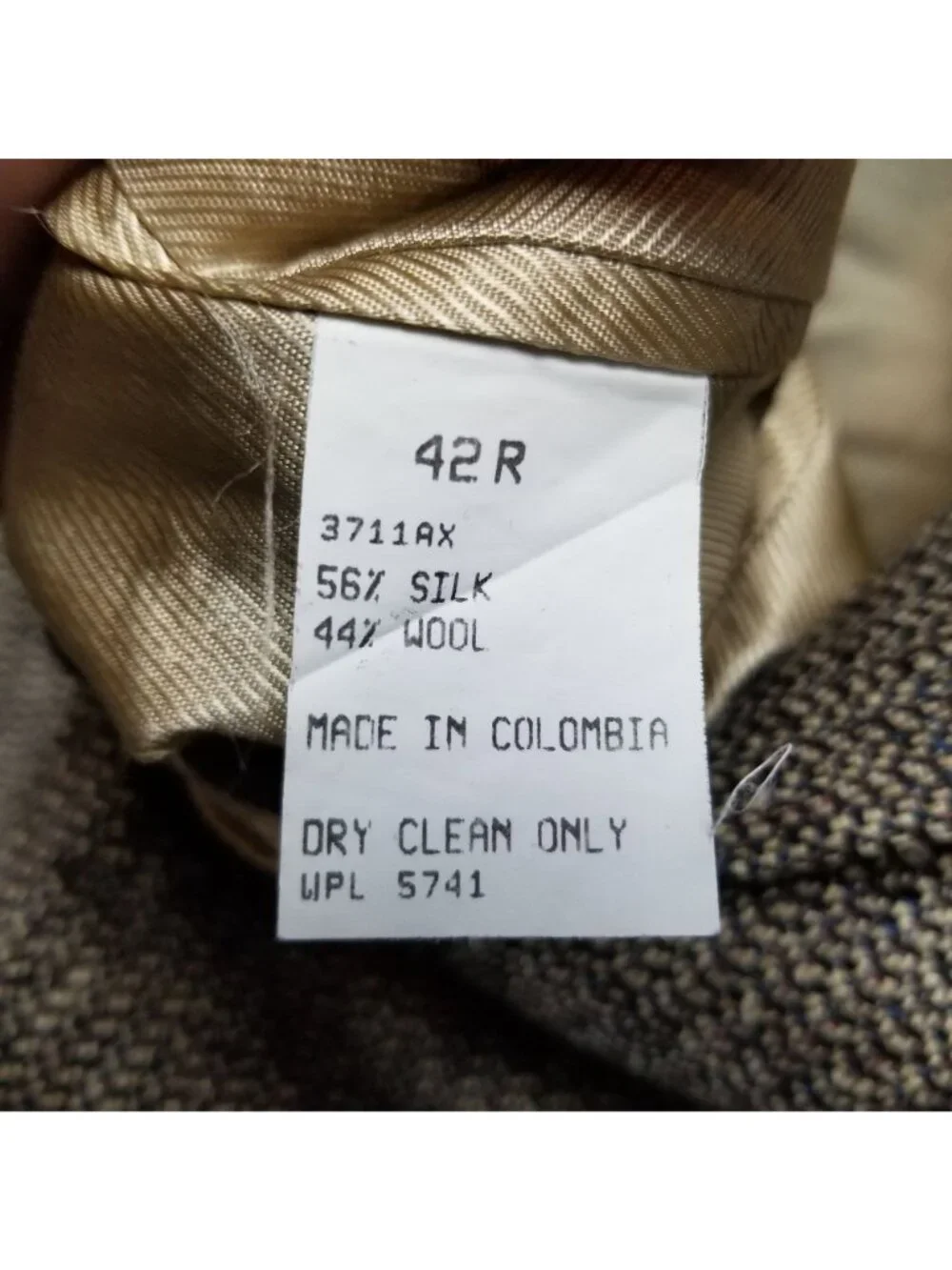 Oscar De La Renta Jacket Mens 42R Brown Silk Blend Long Sleeve Tweed Blazer